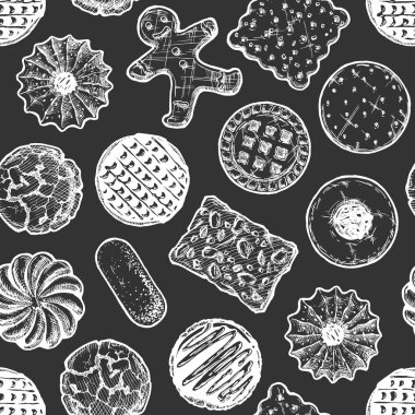 farklı lezzetli kurabiye ile Seamless Modeli. 