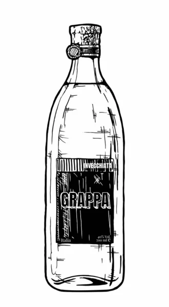 グラッパ ボトル — ストックベクタ