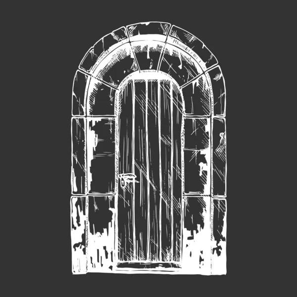 Средневековая винтажная дверь — стоковый вектор