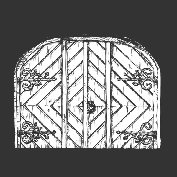 Средневековая винтажная дверь — стоковый вектор