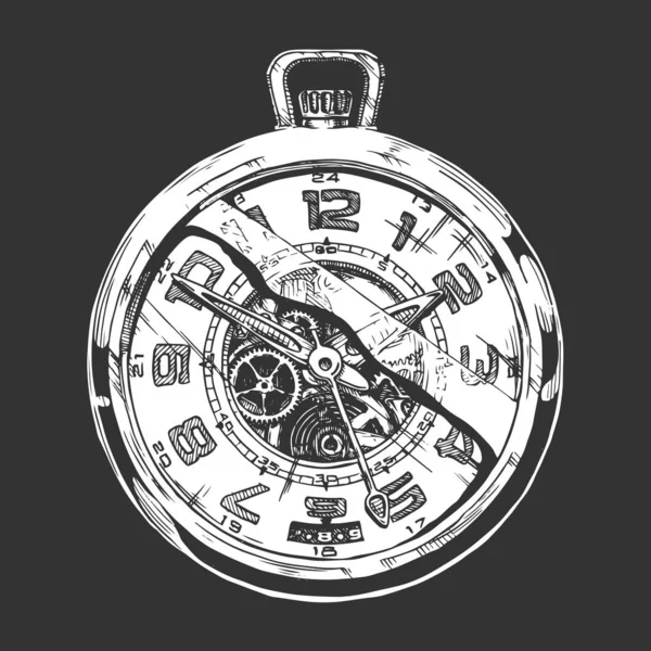 Illustration of pocket watch Stock Illustration