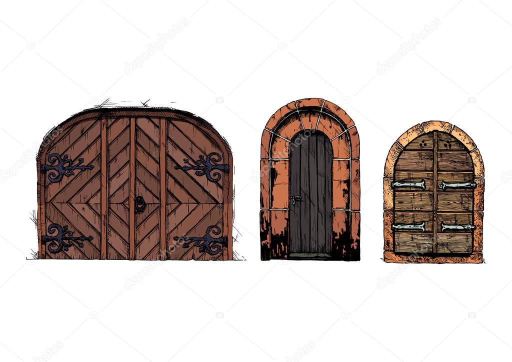 Middle age vintage doors.