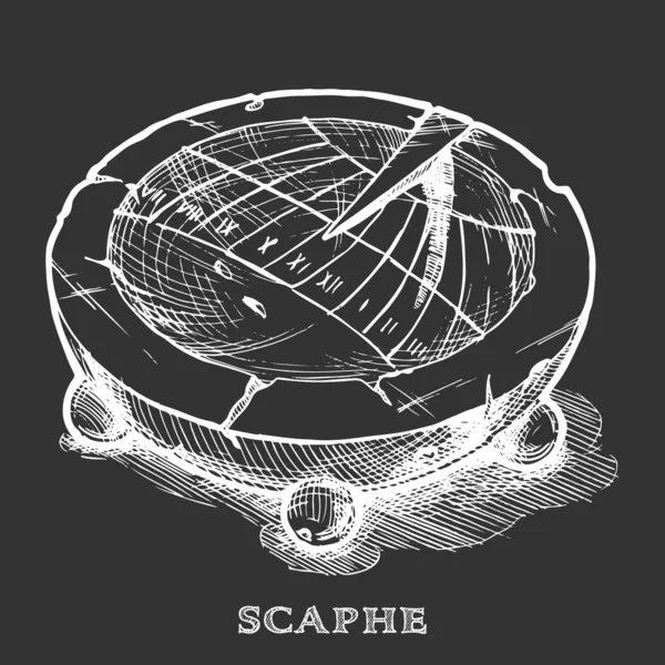 Scaphe의 그려진된 그림을 손 — 스톡 벡터