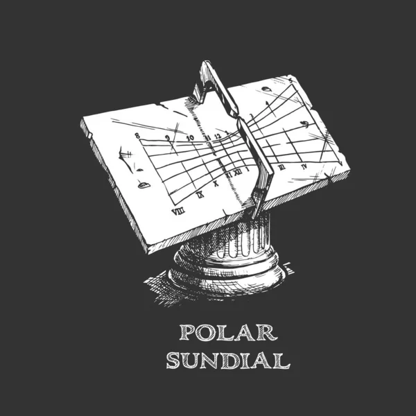 Ilustração do relógio solar polar — Vetor de Stock