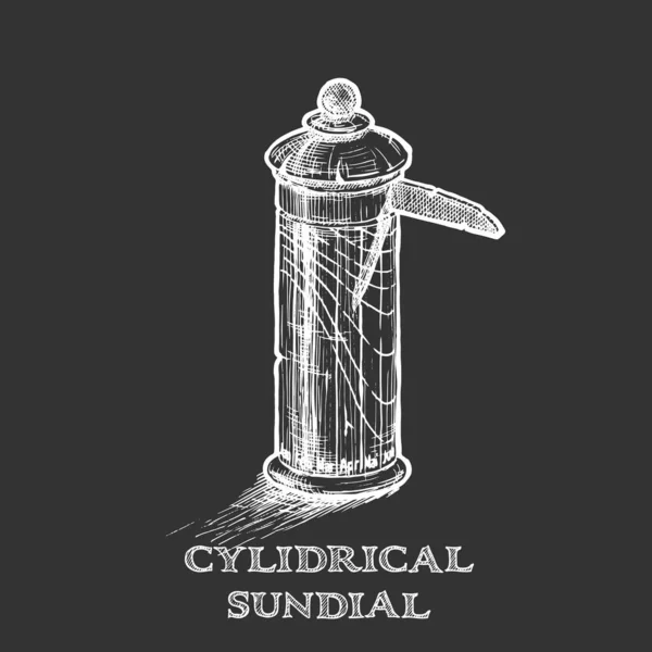Illustrazione della meridiana cilindrica — Vettoriale Stock