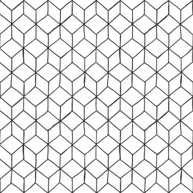 Vektör el eşkenar dörtgen karoların çizimi. Kusursuz desen.