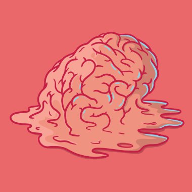 vector illustration of human brain, knowledge, tired, depression design concept clipart