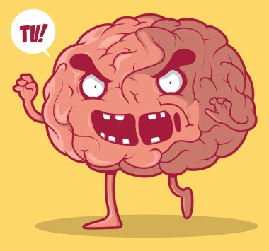 Beyin Zombisi vektör çizimi. Karakter Tasarımı konsepti