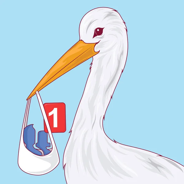 Stork Segurando Amigos Ícone Vetor Ilustração Conceito Design Mídia Social — Vetor de Stock