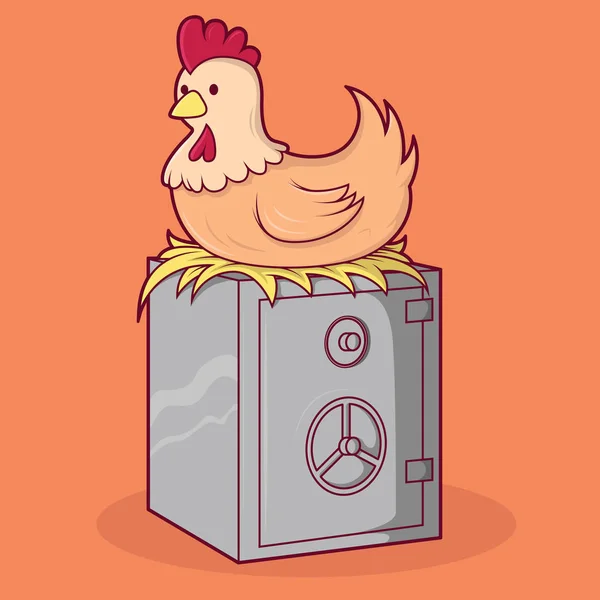 Pollo Encima Una Ilustración Vectorial Segura Concepto Diseño Crecimiento Económico — Vector de stock