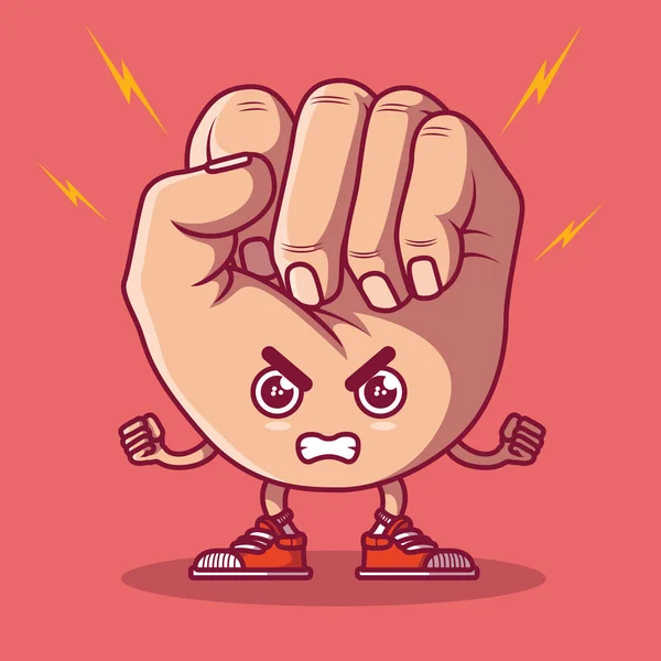 Personaje Mano Enojado Vector Ilustración Lucha Locura Concepto Diseño Acuerdo — Archivo Imágenes Vectoriales