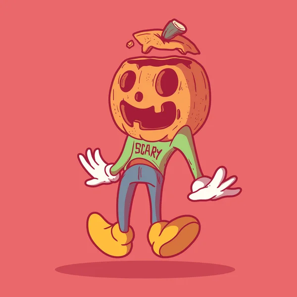 Pumpkin Character Vector Illustration Halloween Holiday Celebration Design Concept — Stock Vector
