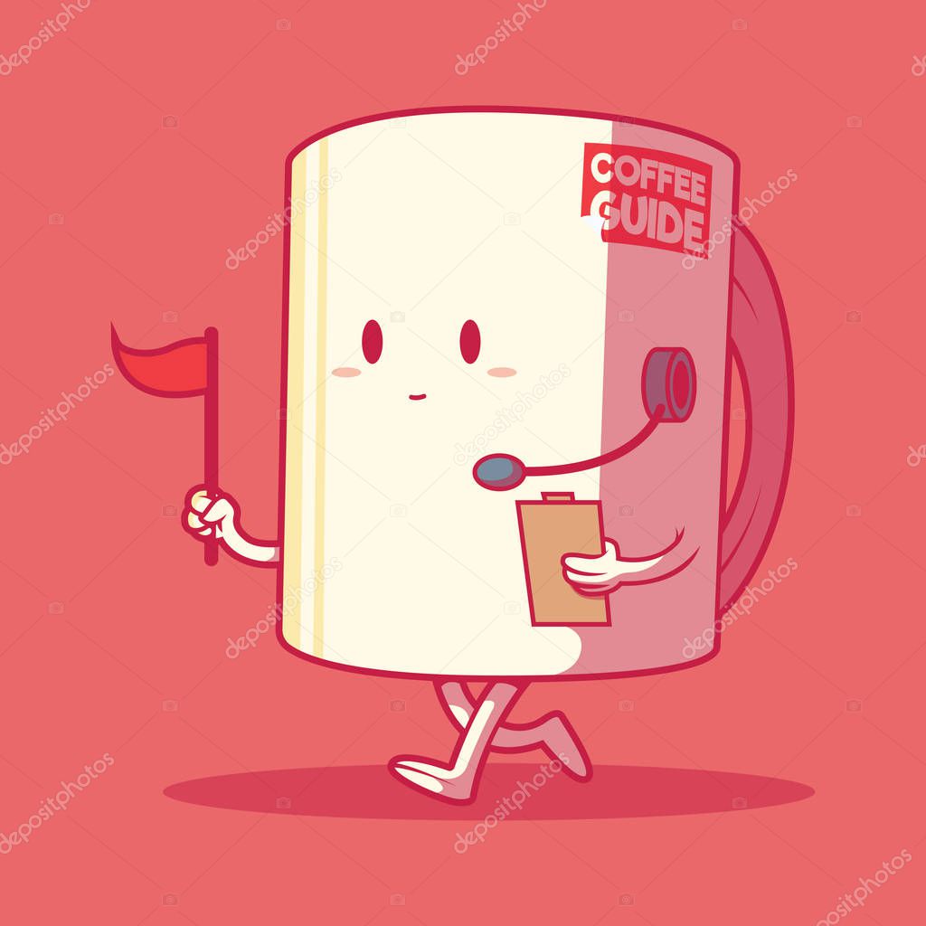 Coffee Guide Character vector illustration. Motivation, work, Monday, inspiration design concept