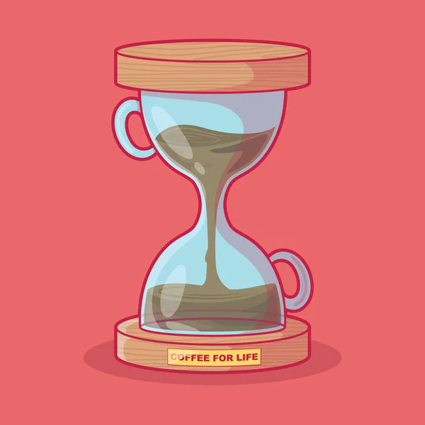 Reloj Arena Lleno Ilustración Vectores Café Motivación Inspiración Concepto Diseño — Archivo Imágenes Vectoriales