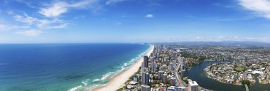 Panoramic view of Broadbeach on Gold Coast clipart
