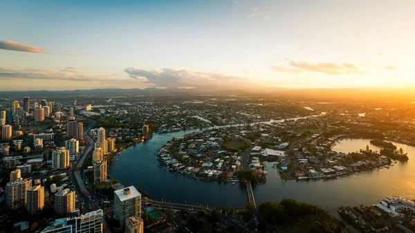Södra Gold Coast tittar mot Broadbeach — Stockfoto