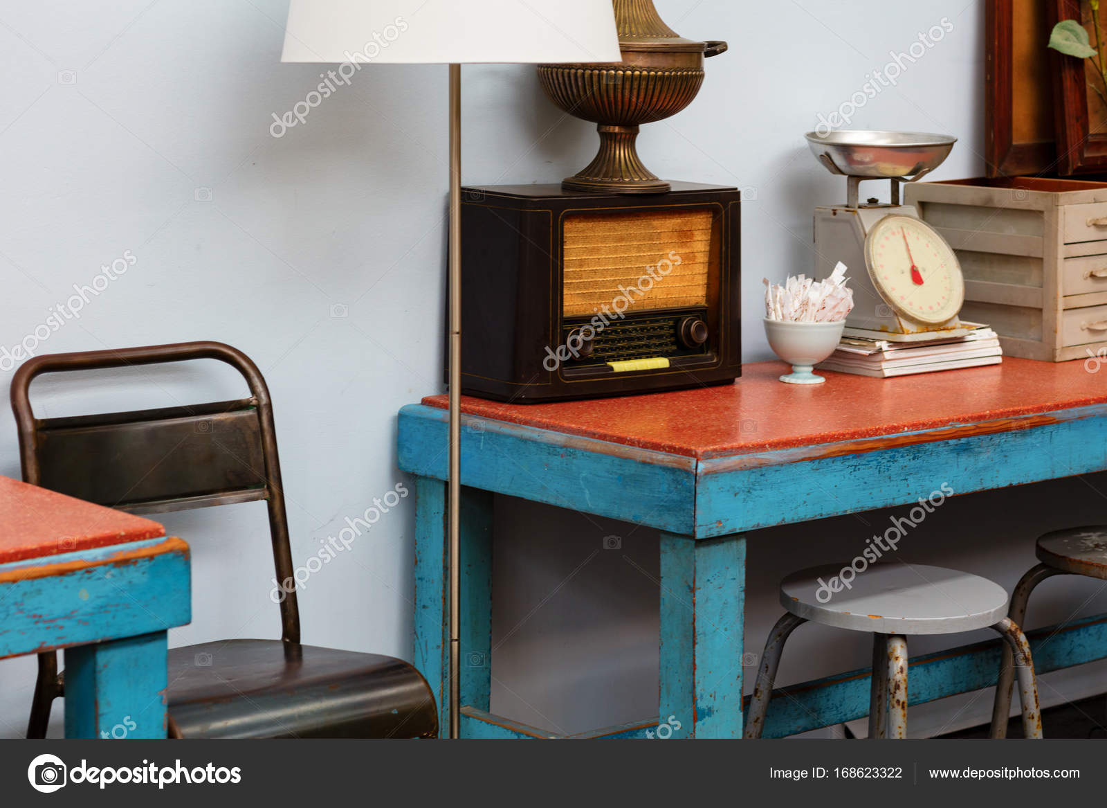 Vintage Radio On Old Cabinet Stock Photo C Zstockphotos 168623322