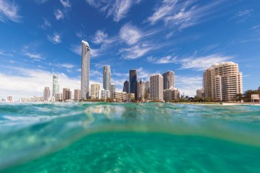 View from the water of Surfers Paradise on the Gold Coast, Australia clipart