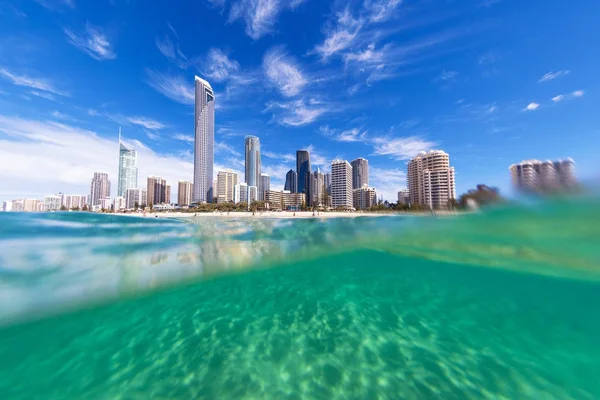 Nézd Vízből Surfers Paradise Gold Coast Ausztrália — Stock Fotó