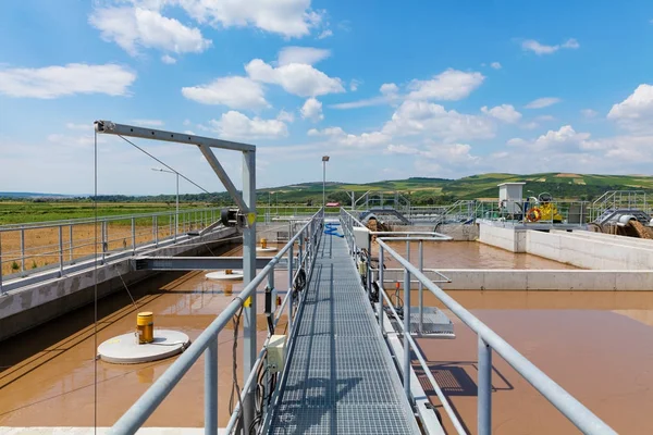 Organic waste water treatment purification plant — Stock Photo, Image