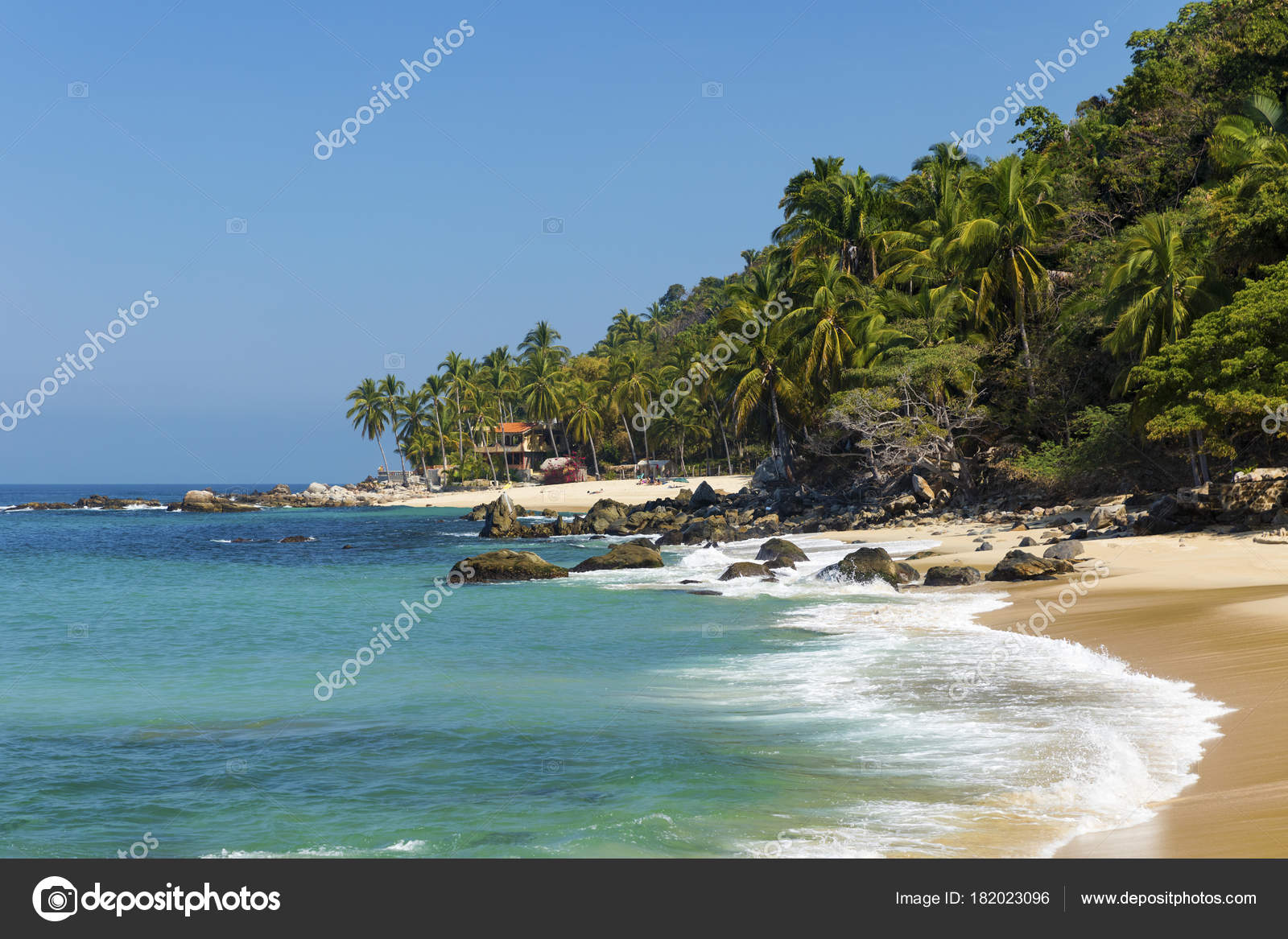 Tropical Beach Pizota Puerto Vallarta Jalisco Mexico Stock Photo by