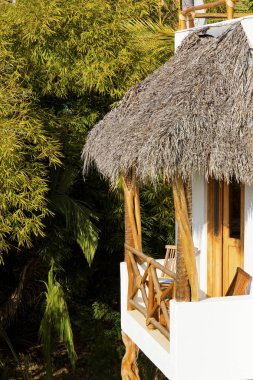Sayulita, Nayarit, Maxico ayarında egzotik tropik balkon