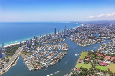 Güneşli hava görünümünü Gold Coast Queensland, Avustralya