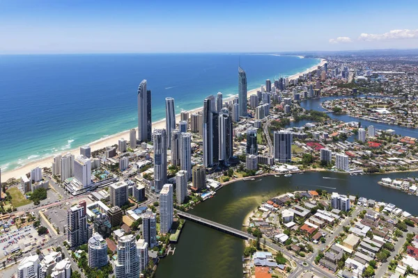 Sunny Aerial View Surfers Paradise Gold Coast Queensland Australia — Stock Photo, Image
