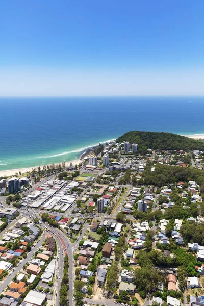 Vista Vertical Las Soleadas Cabezas Burleigh Costa Dorada Queensland Australia —  Fotos de Stock