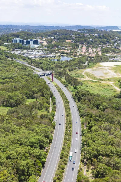 Vue Aérienne Autoroute Pacifique Sur Gold Coast Australie — Photo