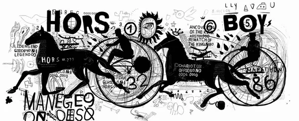 Animals, graffiti, horse — Stock Illustration Animals, graffiti, horse Vector Graphics