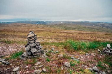 Küçük kaya, North Cape (Nordkapp), Finnmark, Norveç yığını