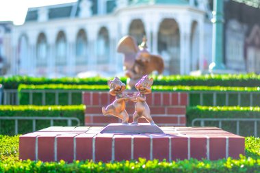 CHIBA, JAPAN: Chip and Dale character statue at Tokyo Disney Resort, Urayasu, Japan clipart