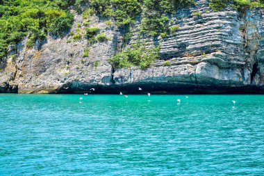Tayland deniz ve açık mavi gökyüzü Adası tropik deniz manzarası