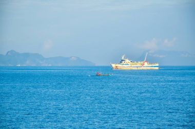 SAMUI, SURAT THANI/THAILAND - OCTOBER 18. A ferry taking tourists from Surat Thani city to Samui island clipart