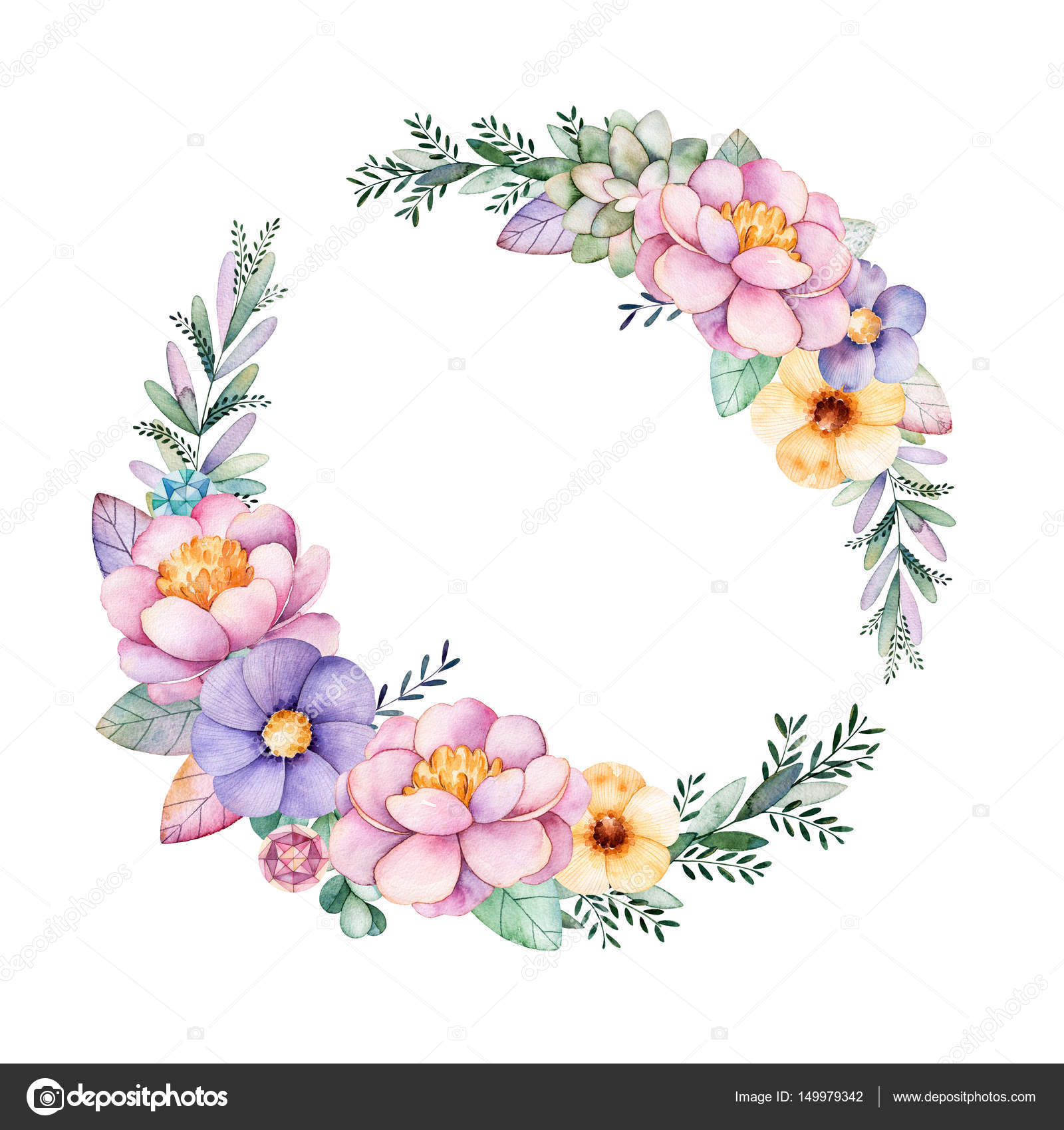 Colorful floral pastel template card Stock Photo by ©Katerina_Skorik ...