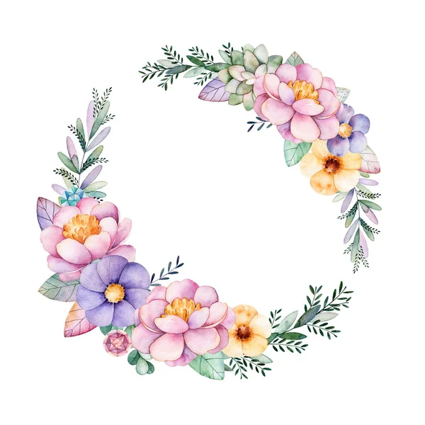 Colorful watercolor frame border — Stock Photo © Katerina_Skorik #149984436