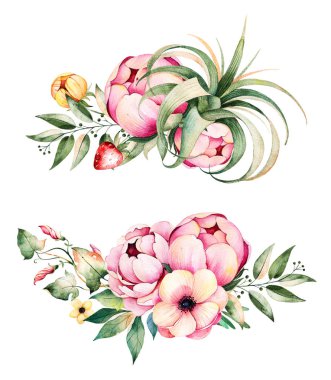 Colorful floral collection  clipart