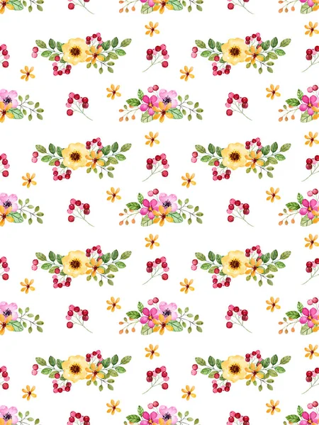 Watercolor floral seamless pattern — Stock Photo, Image