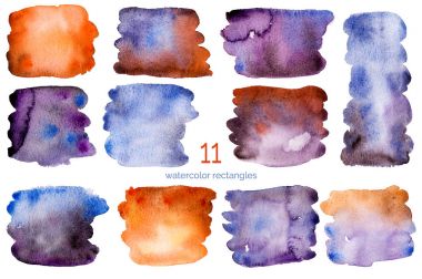 Set of high quality hand painted rectangles  clipart