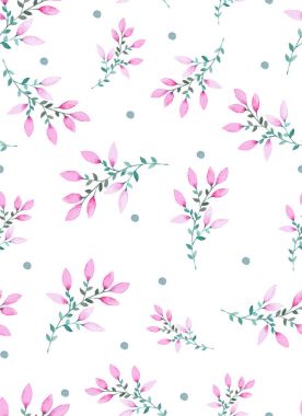 Mor çiçeklerle kusursuz desen.