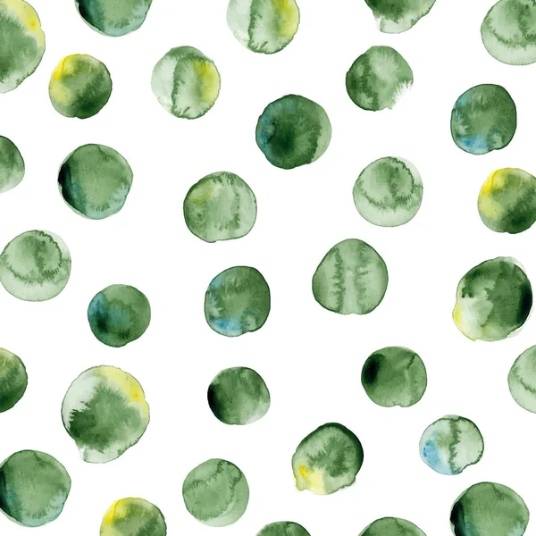 Набор зеленых акварельных пятен — стоковый вектор