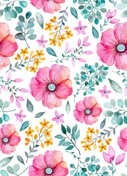 pattern with flowers and leaves