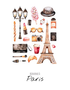 Suluboya kartpostal Paris tarzı