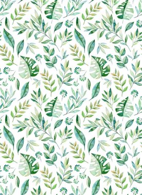 Yeşil yapraklı desen