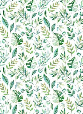 Yeşil yapraklı desen