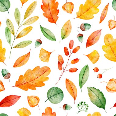 sonbahar yaprakları ile desen