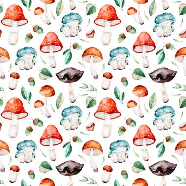 mantar ile sonbahar tebrik kartı