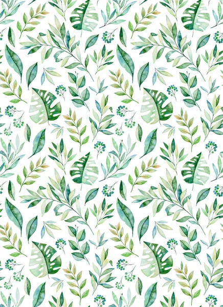 Patroon met groene bladeren — Stockfoto