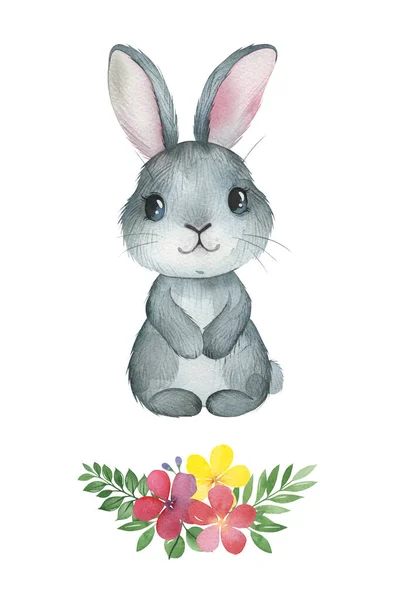 Барвистий Фон Пасхального Кролика Картка — стокове фото